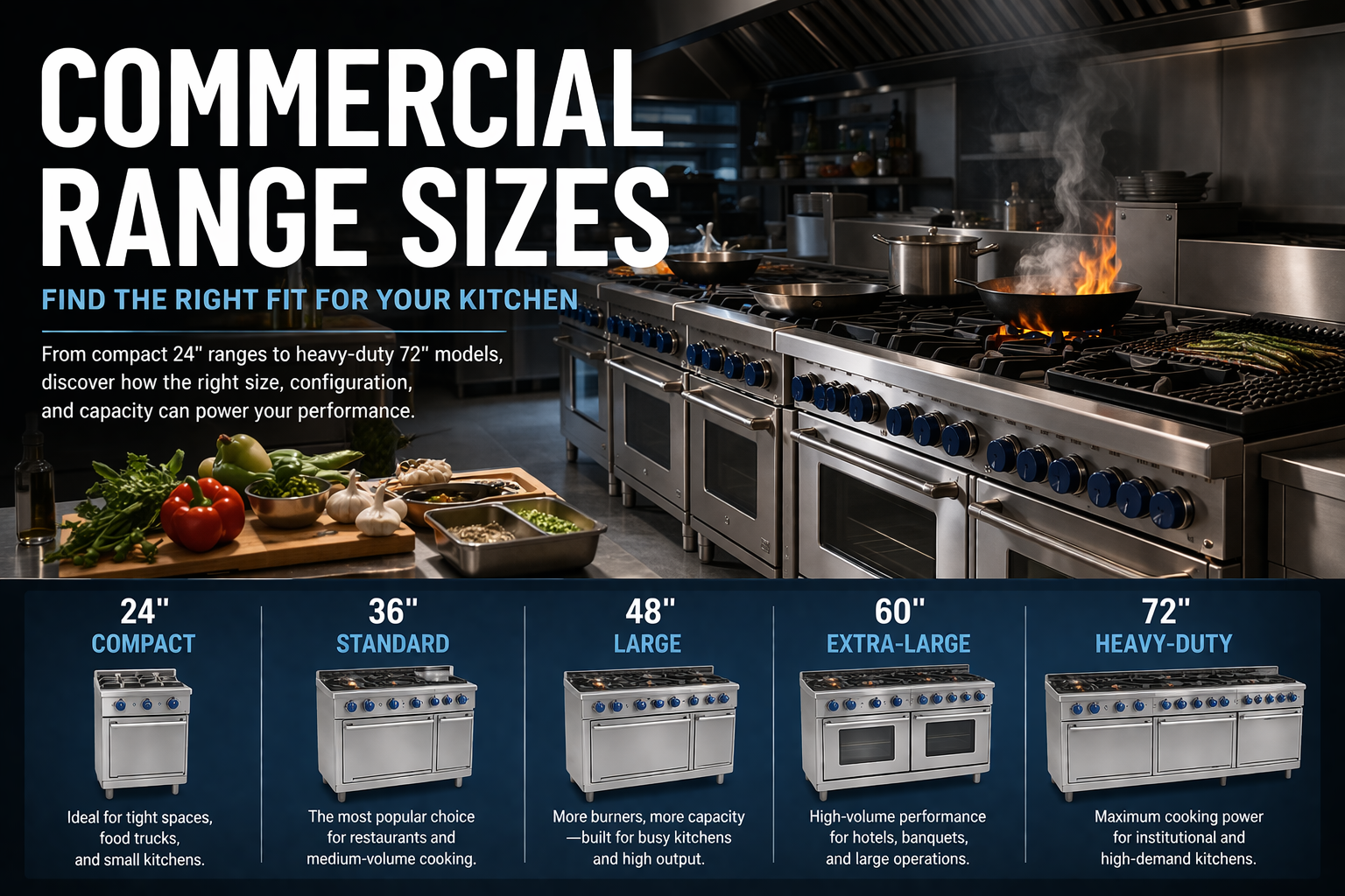 commercial range sizes