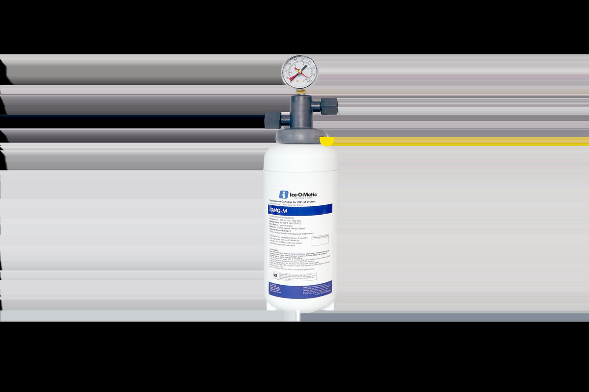 Ice-O-Matic IFQ1-M water filtration system, manifold head with pressure gauge and single cartridge