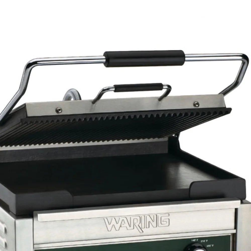 Waring WDG250 Panini Press w/ Cast Iron Grooved & Smooth Plates, 120v