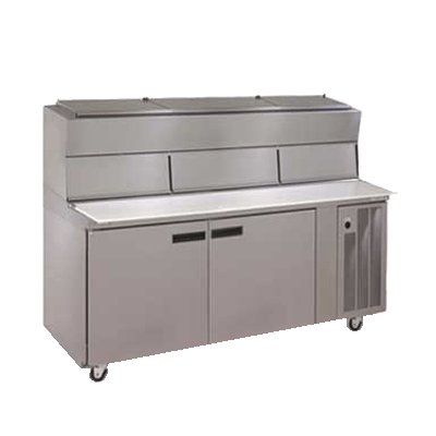 Delfield 18672PDLP 72-Inch Refrigerated Pizza Prep Table β 2 doors