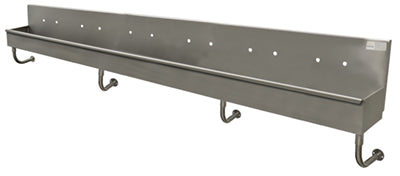 Advance Tabco 19-18-120 120" Wall Mounted Multi-Station Hand Sink without Faucet - 16 gauge