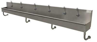 Advance Tabco 19-18-120EF 120" Wall Mounted Multi-Station Hand Sink with e-Faucet - 16 gauge