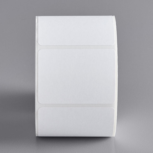 Globe E11 White Blank Equivalent Permanent Direct Thermal Label 12 Rolls - 835/Roll