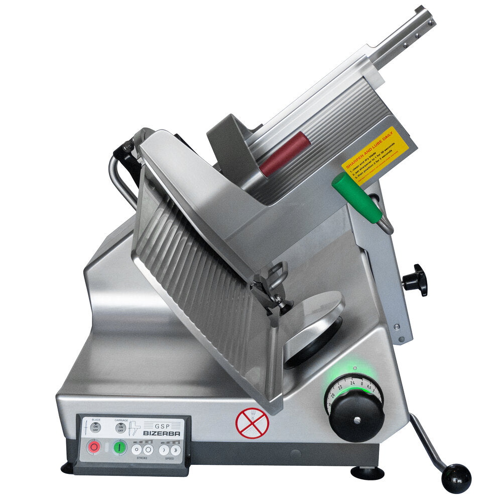 Bizerba GSP HD I 90-GCB 13" Heavy-Duty Illuminated Automatic Gravity Feed Meat and Cheese Slicer - 1/2 hp