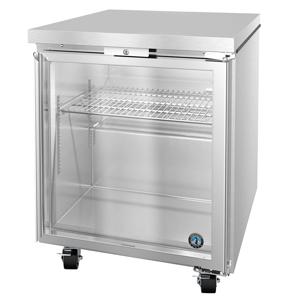 Hoshizaki Steelheart B Series UR27B-GLP01 27" Glass Door Low Profile Undercounter Refrigerator