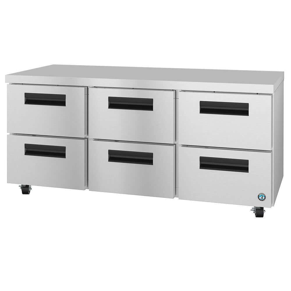 Hoshizaki UR72B-D6 Steelheart 72" Stainless Steel Undercounter Refrigerator with Six Drawers