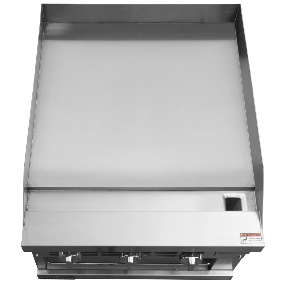 Cookline RGB-24M 24" gas raised griddle broiler, griddle plate close-up