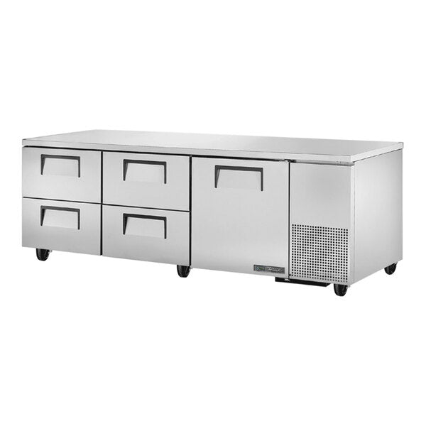 True TUC-93D-4-HC 93 1/4" Undercounter Refrigerator with One Door and Four Drawers