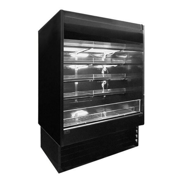 Howard McCray SC-OD35E-48-B-LED OD35E-48 Series 51" Black 4-Shelf Vertical Open Air Curtain Dairy Merchandiser - 115/208-230V