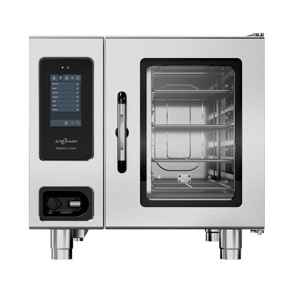 Alto-Shaam 6-10G Prodigi Classic Natural Gas Countertop 6 Pan Half Size Combi Oven - 120V, 1 Phase