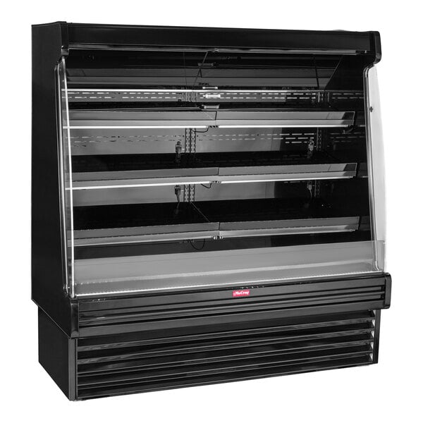 Howard McCray SC-OP35E-3S-B-LED 35E Series 39" Black 3-Shelf Vertical Open Air Curtain Produce Merchandiser - 115V