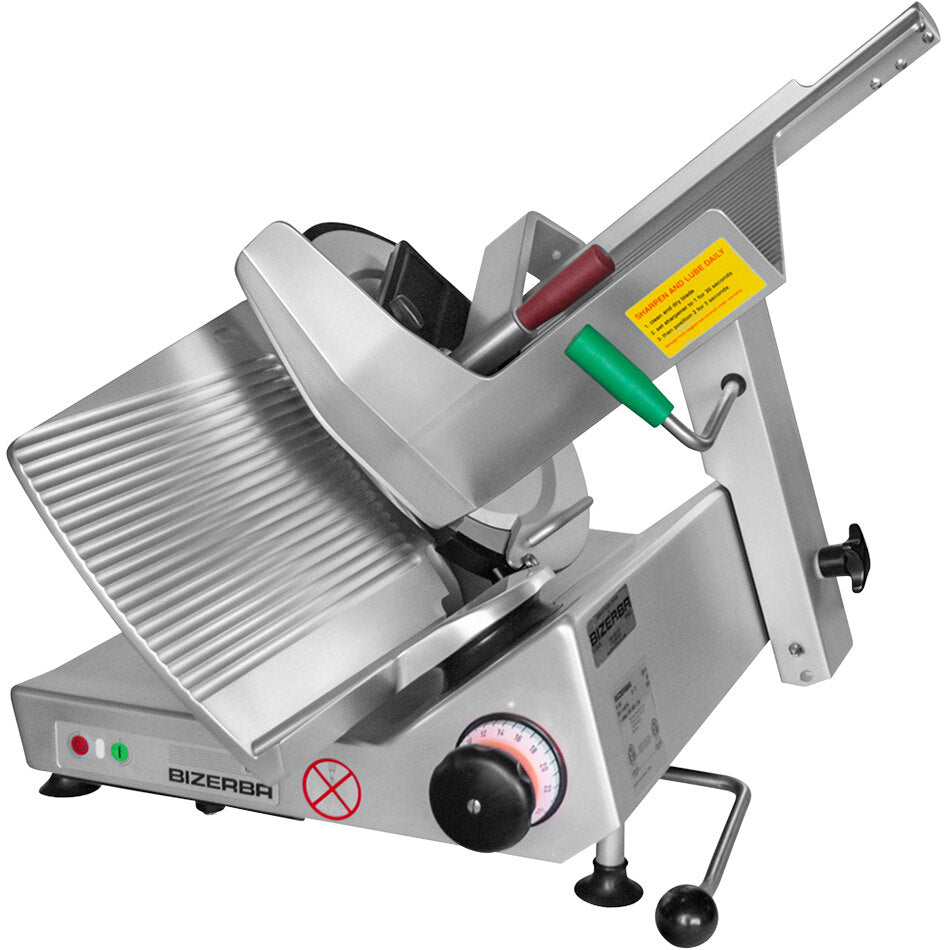 Bizerba GSP SBR H I 90 13" Heavy-Duty Illuminated Manual Gravity Feed Meat Slicer with Safety Package - 1/2 hp, 120V