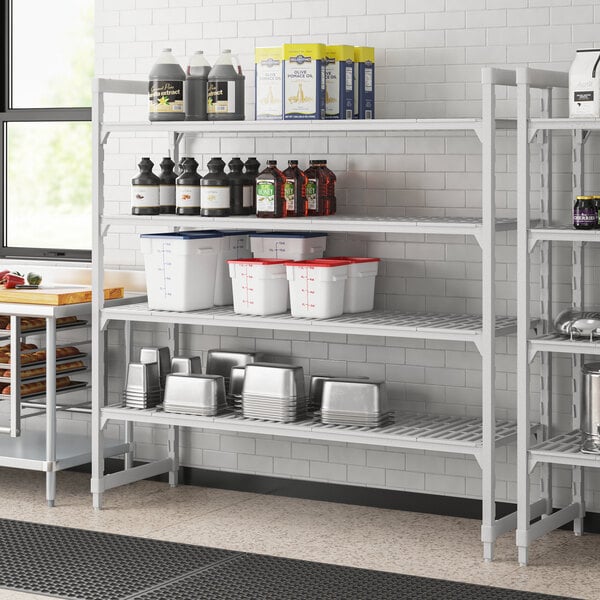 Cambro CPU247272V4PKG Camshelving Premium Vented 4-Shelf Starter Shelving Unit - 24" x 72" x 72"