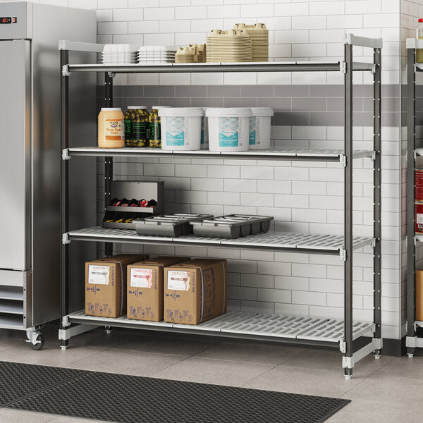 Cambro EXU247272V4480 Camshelving Elements 4-Shelf Vented Starter Shelving Unit - 24'' x 72'' x 72''