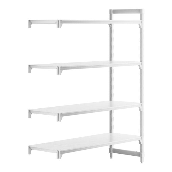 Cambro CPA216072S4480 Camshelving Premium 4-Shelf Solid Add On Shelving Unit - 21" x 60" x 72"