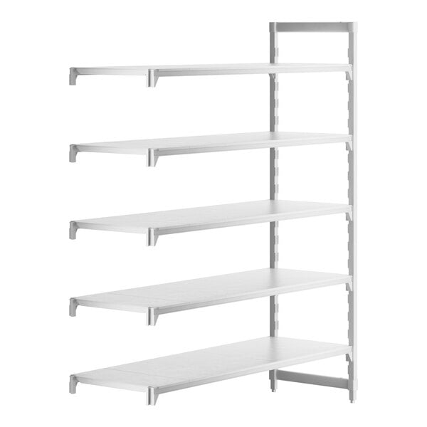 Cambro CPA247284S5PKG Camshelving Premium 5-Shelf Solid Add On Shelving Unit - 24" x 72" x 84"