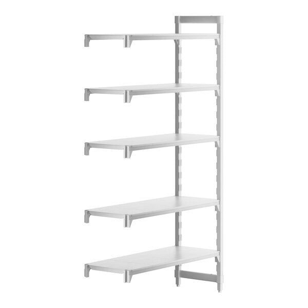 Cambro CPA184884S5PKG Camshelving Premium Solid 5-Shelf Add-On Shelving Unit - 18" x 48" x 84"
