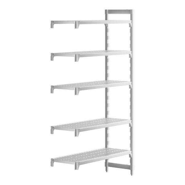 Cambro CPA184884V5PKG Camshelving Premium Vented 5-Shelf Add-On Shelving Unit - 18" x 48" x 84"