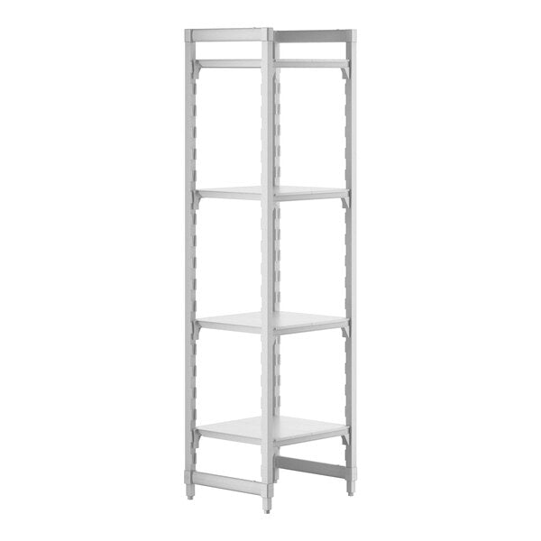 Cambro CPU212484S4PKG Camshelving Premium 4-Shelf Solid Starter Shelving Unit - 21" x 24" x 84"
