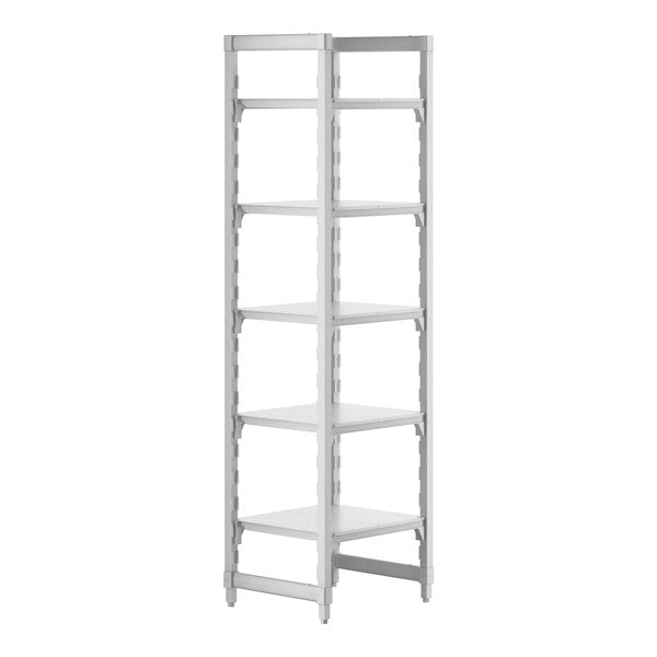 Cambro CPU212484S5PKG Camshelving Premium 5-Shelf Solid Starter Shelving Unit - 21" x 24" x 84"