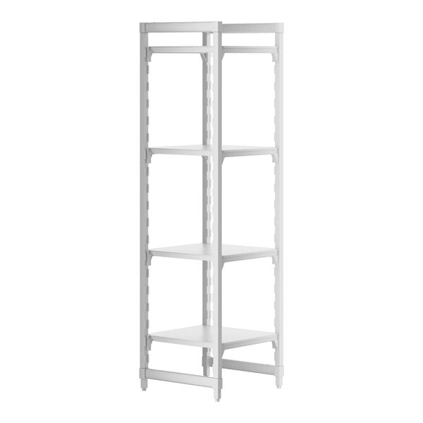 Cambro CPU242484S4PKG Camshelving Premium Solid 4-Shelf Starter Shelving Unit - 24" x 24" x 84"