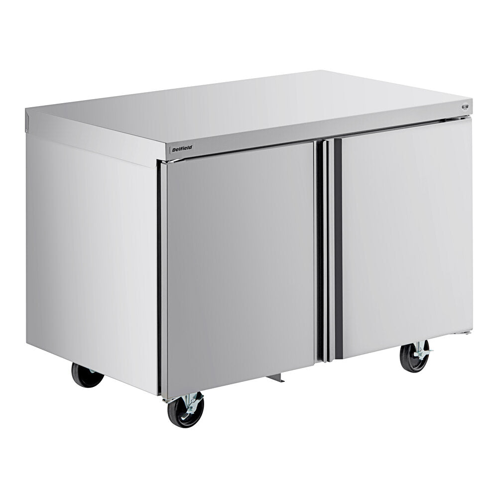 Delfield 4448NP 48 1/8" Flat Top Undercounter Refrigerator with 2 Doors