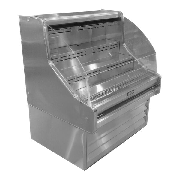 Howard McCray SC-OS30E-6C-B-LED 30E Series 75" Black Endless 3-Shelf Horizontal Open Air Curtain Merchandiser - 115V