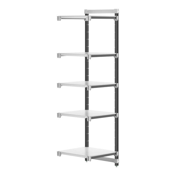Cambro EXA242484S5480 Camshelving Elements 5-Shelf Solid Add-On Unit - 24"W x 24"L x 84"H