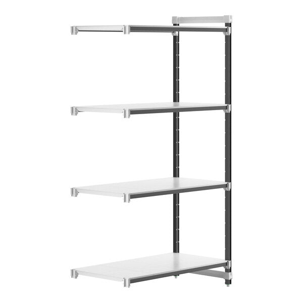 Cambro EXA244884S4480 Camshelving Elements 4-Shelf Solid Add On Unit - 24"W x 48"L x 84"H