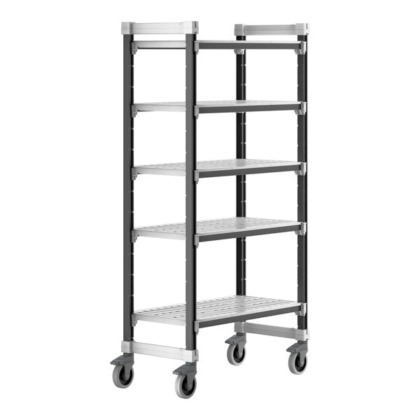 Cambro EXMU183670V5480 Camshelving Elements Vented 5-Shelf Mobile Shelving Unit - 18" x 36" x 70"