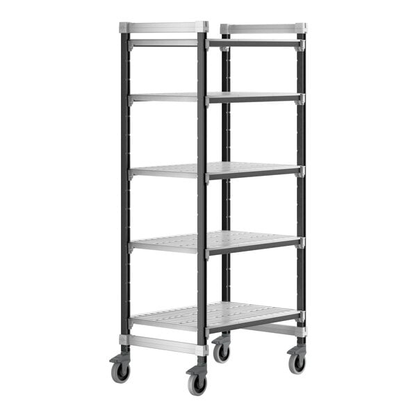 Cambro EXMU243678V5480 Camshelving Elements 5-Shelf Vented Mobile Shelving Unit - 24" x 36" x 78"