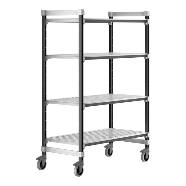 Cambro EXMU244870V4480 Camshelving Elements 4-Shelf Vented Mobile Shelving Unit - 24" x 48" x 70"
