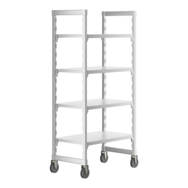 Cambro CPHU213675S4480 Camshelving Premium 4-Shelf Solid Mobile Starter Unit - 21" x 36" x 75"