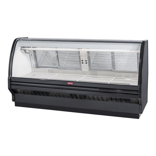Howard McCray SC-CMS40E-8C-LED 40 Series 99 1/2" White Endless Single-Duty Curved Glass Refrigerated Red Meat Case - 115V