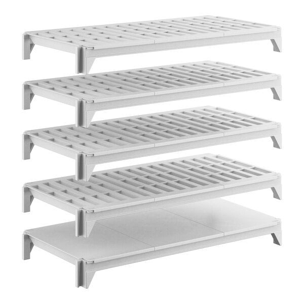 Cambro CPSK1836VS5480 Camshelving Premium Shelf Plate Kit with 1 Solid and 4 Vented Shelves - 18"W x 36"L
