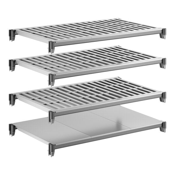 Cambro CBSK2136VS4580 Camshelving Basics Plus Shelf Plate Kit w/ 1 Solid and 3 Vented Shelves - 21"W x 36"L