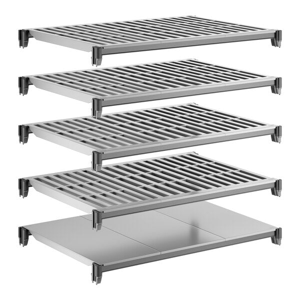 Cambro CBSK2436VS5580 Camshelving Basics Plus Shelf Plate Kit w/ 1 Solid and 4 Vented Shelves - 24"W x 36"L