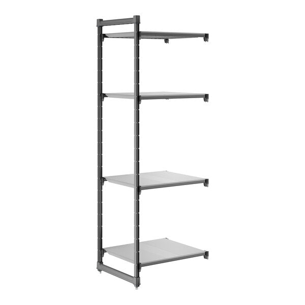 Cambro CBA243084S4580 Camshelving Basics Plus Solid 4-Shelf Add-On Unit - 24" x 30" x 84"