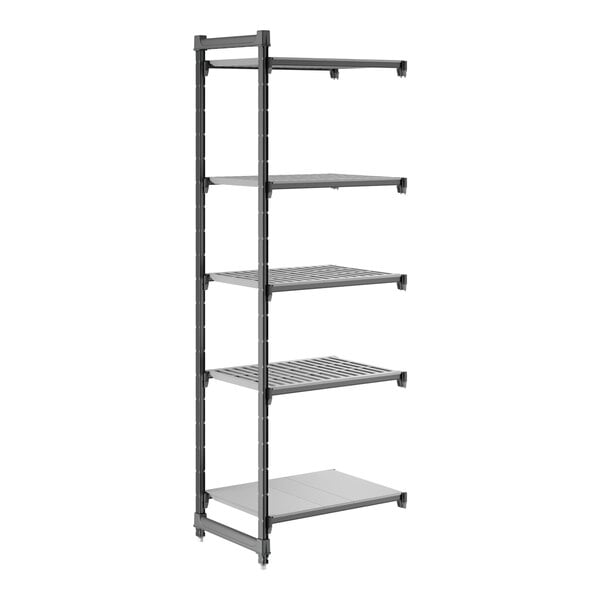 Cambro CBA213084VS5580 Camshelving Basics Plus Add-On Unit w/ 4 Vented and 1 Solid Shelf - 21" x 30" x 84"