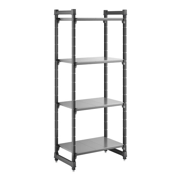 Cambro CBU183072S4580 Camshelving Basics Plus Solid 4-Shelf Starter Unit - 18" x 30" x 72"