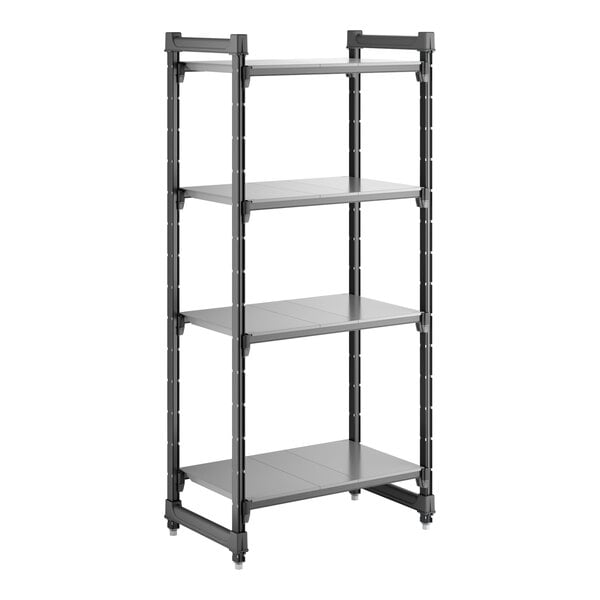 Cambro CBU183064S4580 Camshelving Basics Plus Solid 4-Shelf Starter Unit - 18" x 30" x 64"