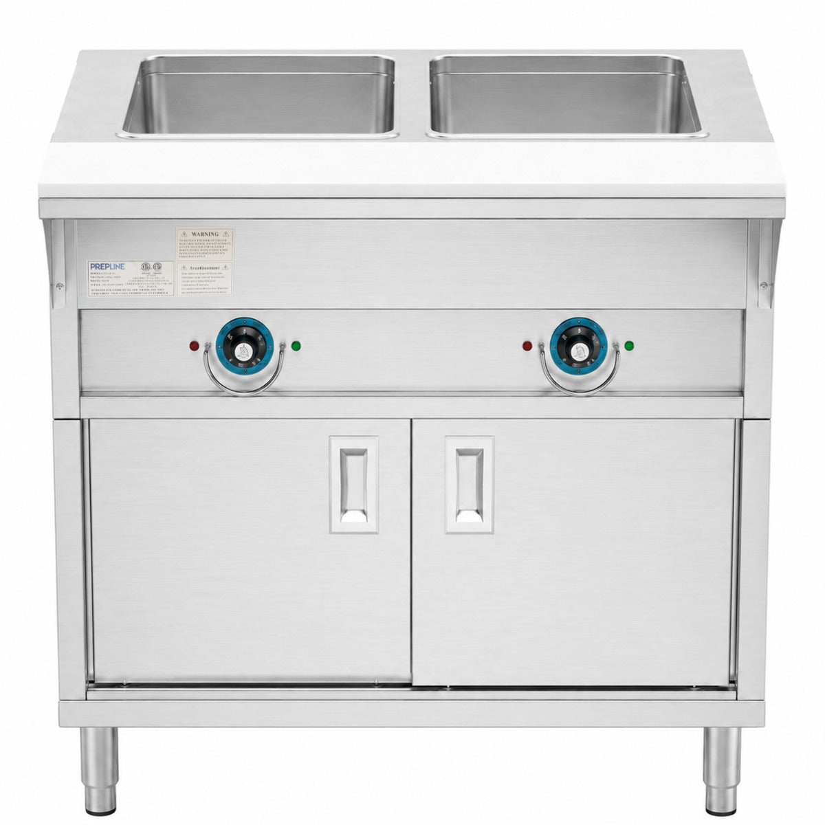 Prepline ESTC30-2S 2-well electric steam table, front view
