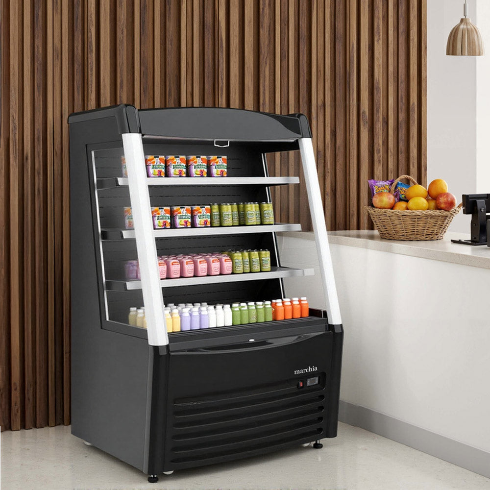 Marchia MDS390 36" Black Open Air Cooler, Grab and Go Refrigerator