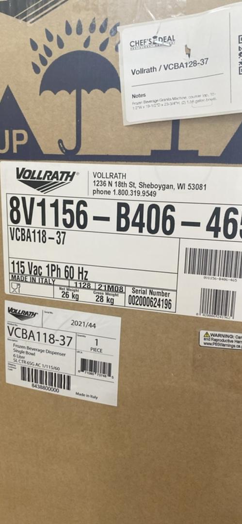 Vollrath VCBA128-37 Countertop Frozen Beverage Granita Machine - Double 1.6 gal Bowl - Open box