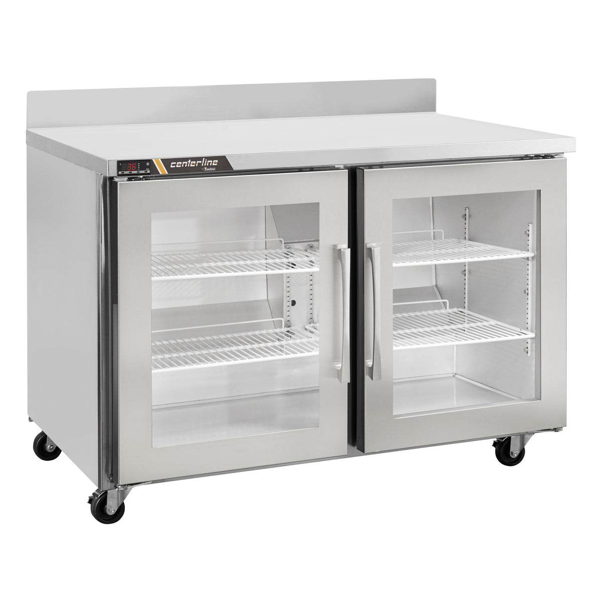 Traulsen CLUC-36R-GD-WTLL 36.25-Inch Worktop Glass Door Refrigerator — 2 doors