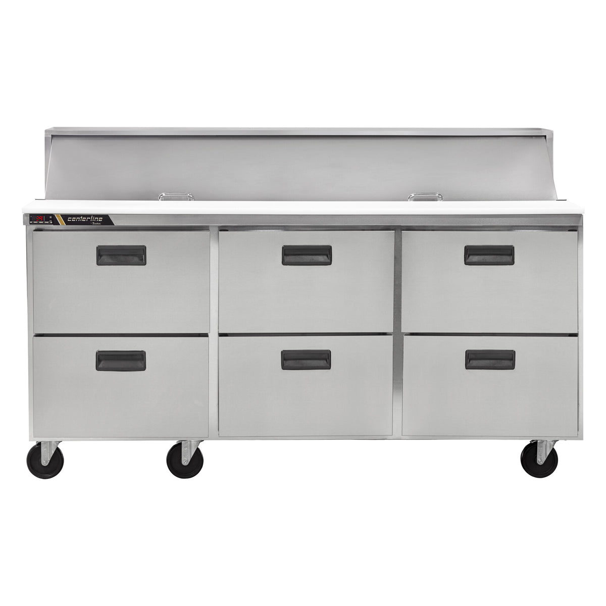 Traulsen CLPT-7220-DW 72.5-Inch Sandwich & Salad Prep Table — 20 Pans, 6 drawers
