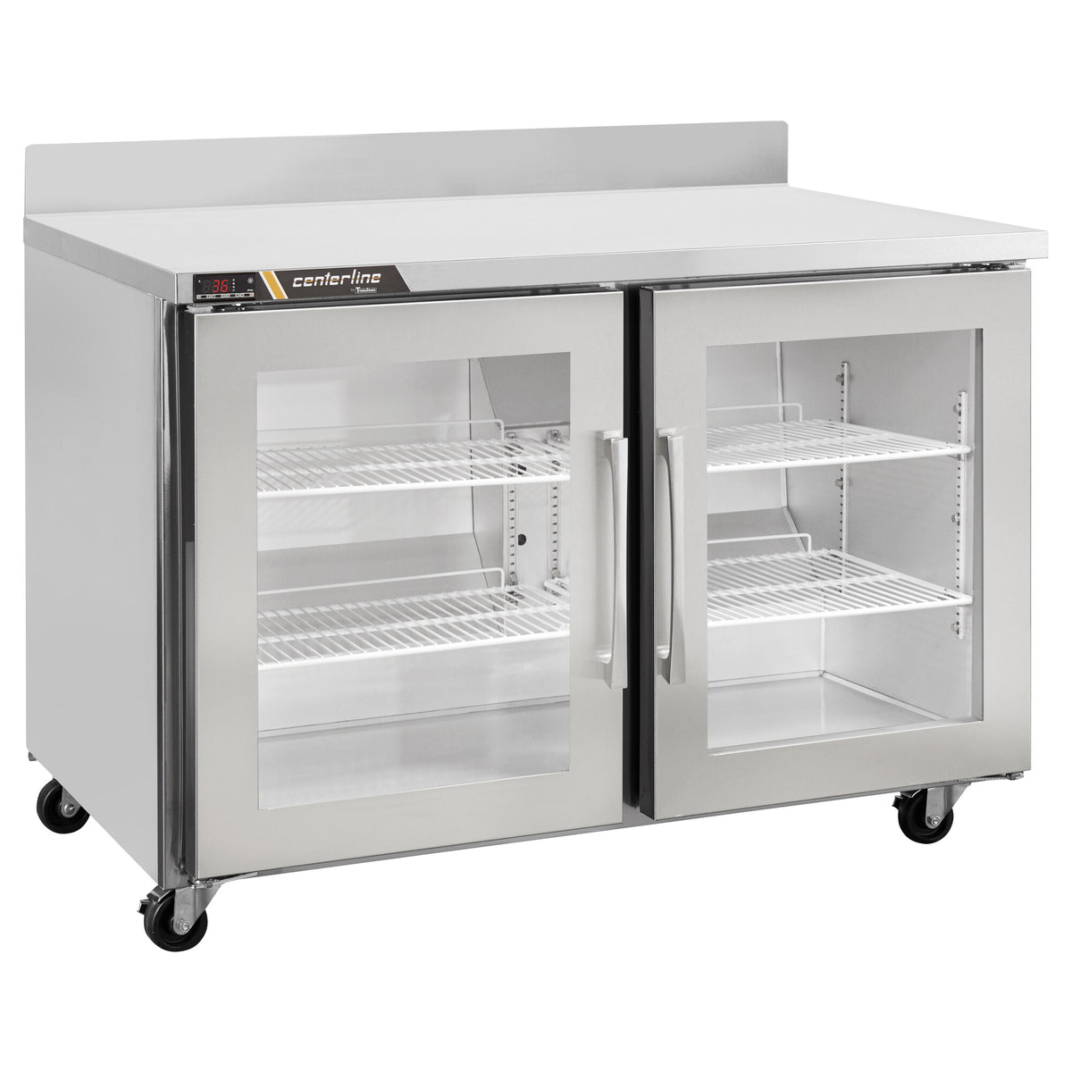 Traulsen CLUC-48R-GD-WTLR 48.25-Inch Worktop Glass Door Refrigerator — 2 doors