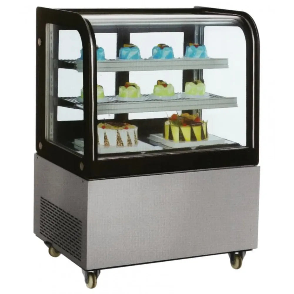 Omcan 39539 36" Full Service Bakery Display Case w/ Curved Glass - (3) Levels