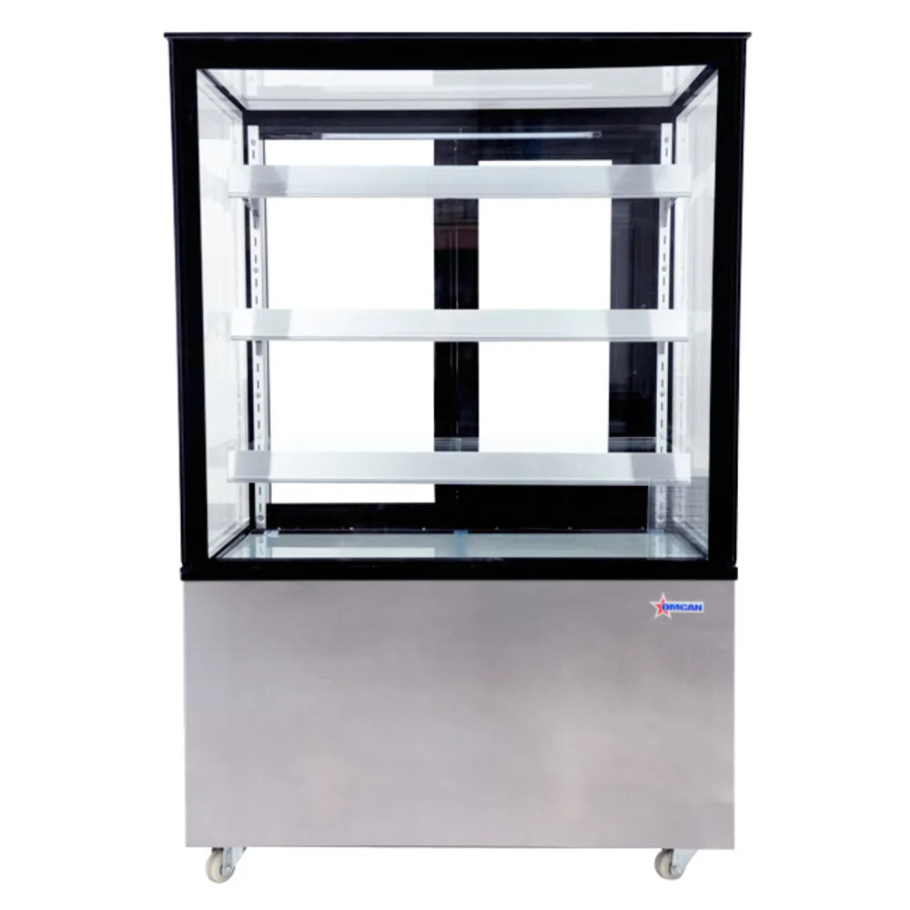 Omcan 44382 36" Full Service Bakery Display Case w/ Straight Glass - (4) Levels,