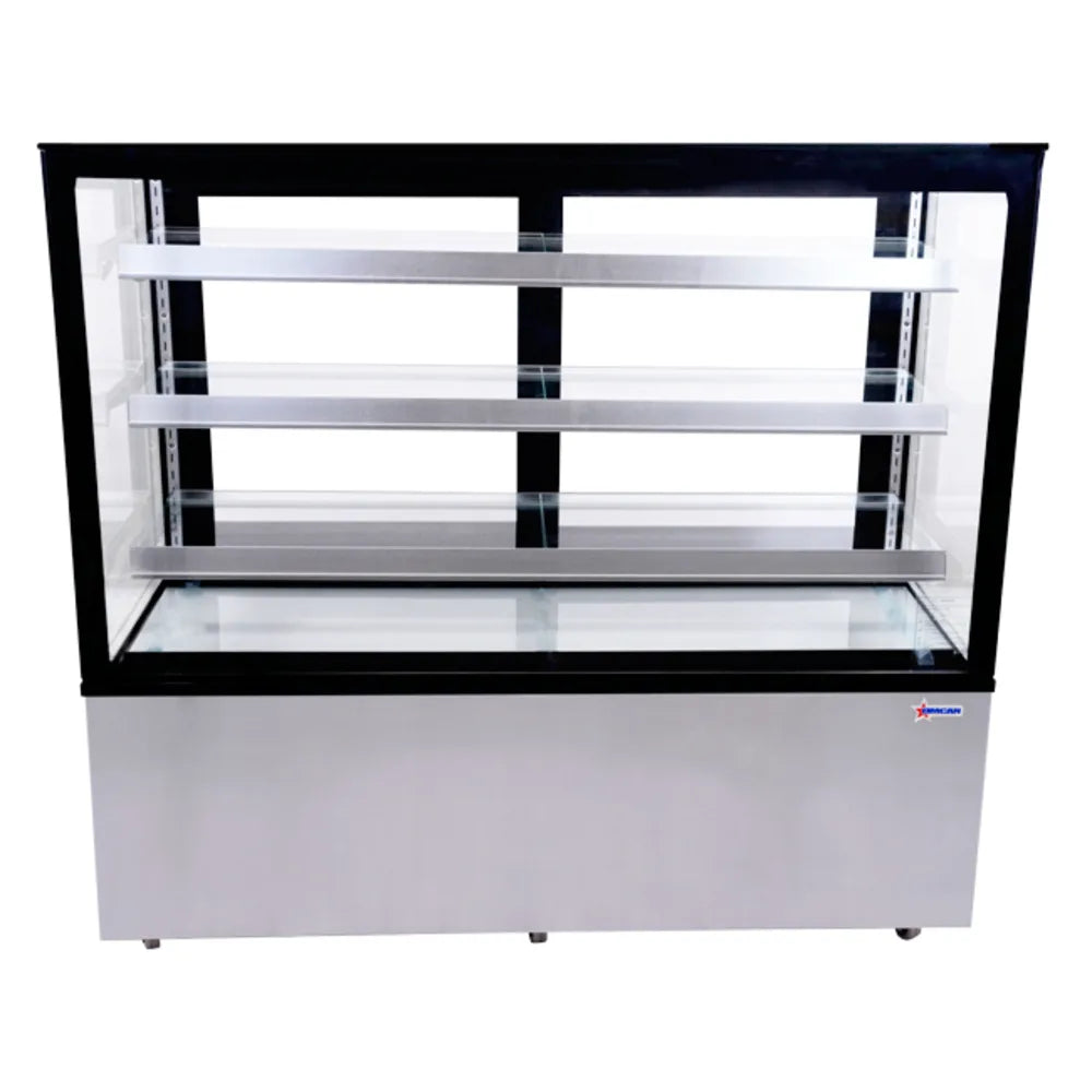 Omcan 44384 60" Full Service Bakery Display Case w/ Straight Glass - (4) Levels
